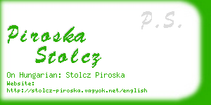 piroska stolcz business card